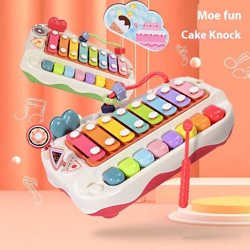 Children's Eight-note Hand Percussion Toy Boy Piano Percussiontrument Two-in-one Educational Baby8-month-old Infant