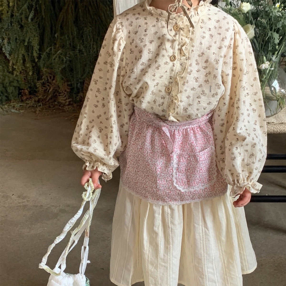 Children's Shirt Spring Korean Version Girls'Fungus Lace Shirt Children's French Floral Baby Shirt Top