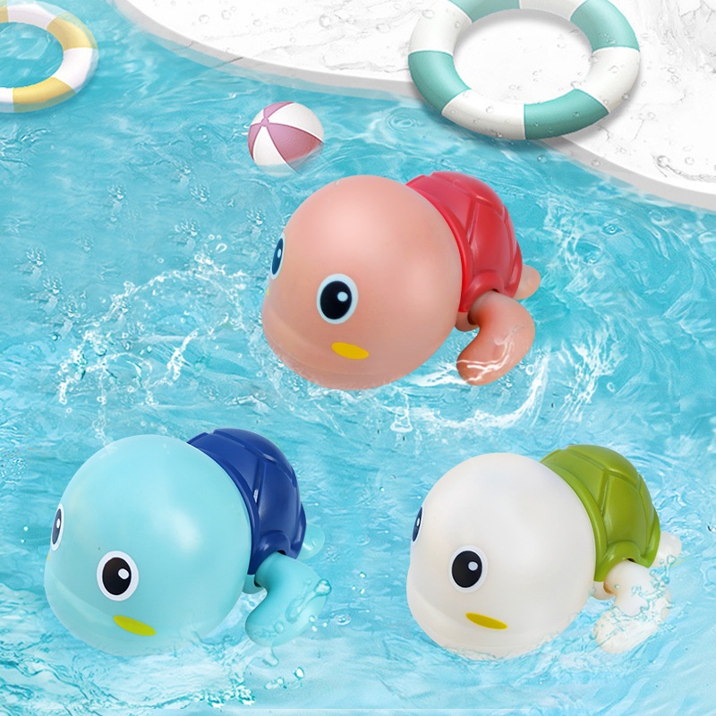 Baby Bath Toys Turtle Chain Children Playing Water Little Dolphin Little Duck Bathroom Swimming Clockwork