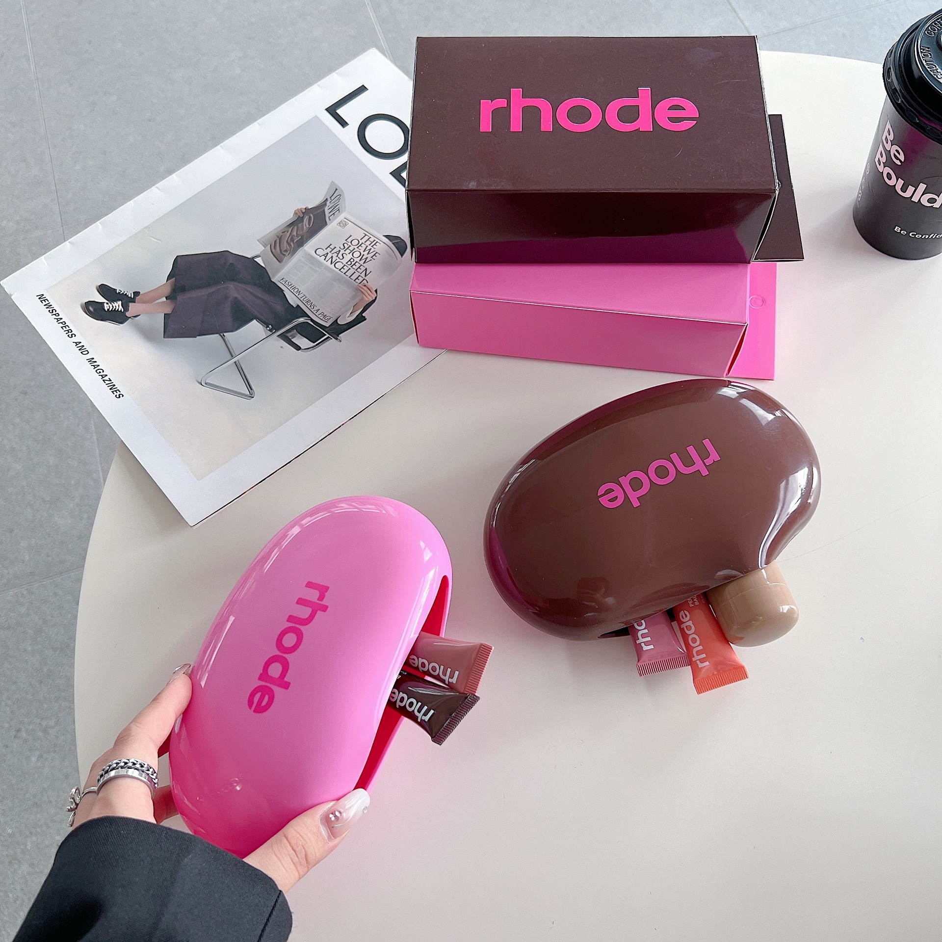 Rhode Hailey's Same Limited Gift Box Bag Cosmetics Bag Cosmetics Bag 7-Color Silicone Cosmetics Bag