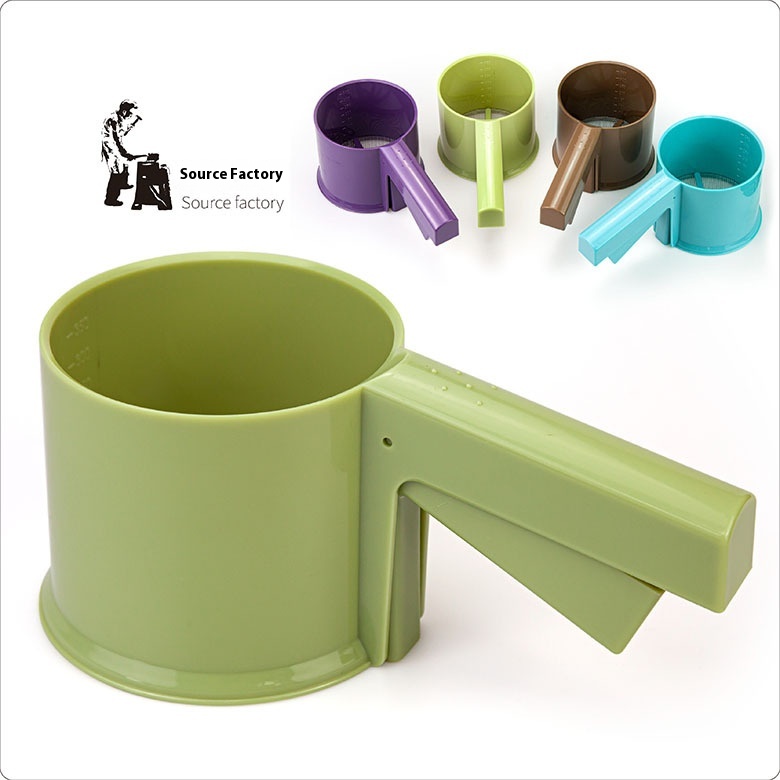 Hand Press Semi-automatic Flour Sieve ABS+304 Stainless Steel Baking Cup Sugar Powder Sieve