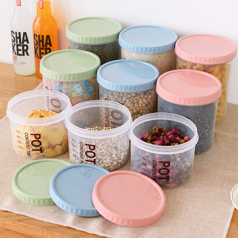 Plastic Grain Storage Jar Food Sealed Jar Kitchen Transparent Snack Storage Box Storage Jar