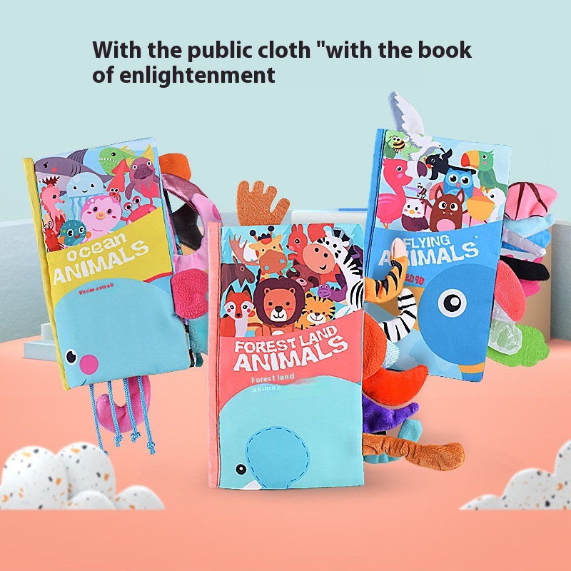 Educational Cognitive Three-dimensional Animal Tail Cloth Book Can Be Bitten And Torn Without Tearing Early Education Baby Cloth Book Baby Toy0-1 Years Old