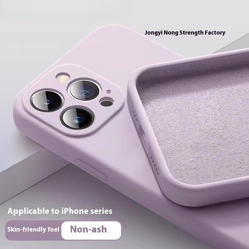 Liquid Silicone For Apple 15promax Mobile Phone Case Solid Color Iphone14pro Premium 16 All-inclusive 12 Super