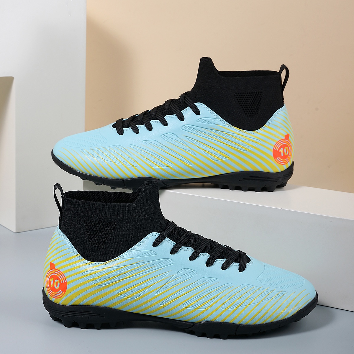 Football Shoes Broken Nails Spring High-top Flying Socks High-quality Professional Training Long Nail Football Shoes