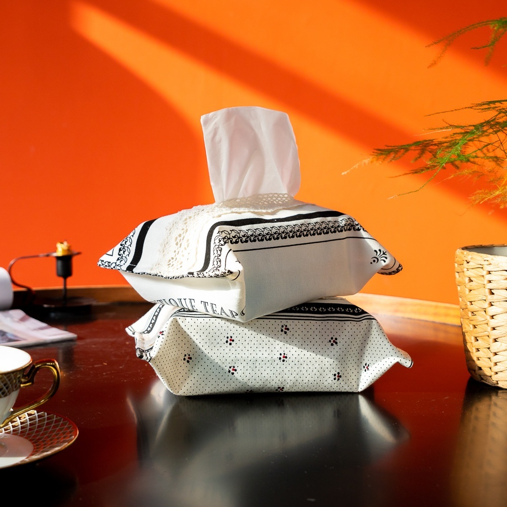 Nordic Cotton And Linen Tissue Box Paper Box Living Room Home Creative Tissue Bag Small Fresh Car Model Room