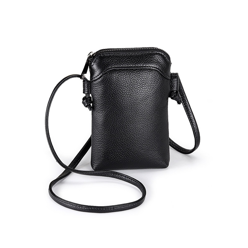 Genuine Cowhide Mobile Phone Bag Women’s Versatile Crossbody Vertical Mini Small Bag Lightweight Soft Leather Small Shoulder Bag