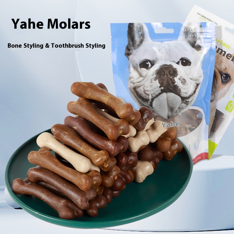 Yahe Tooth Cleaning Bone Happy Brush Toothbrush Shape Tooth Cleaning Bone Bag Dog Food Molar Stick Pet Snack Dog Twist Stick