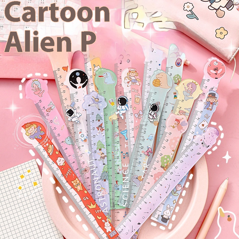 Cartoon Shaped Ruler Student Girl Heart Ruler Study Office Painting Ruler Measuring Tool15cm