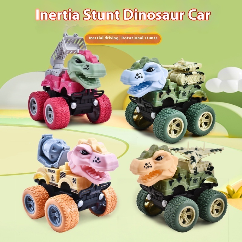 Children's Toys Inertia Stunt Dinosaur Car Boy Excavator Pull Back Dump Mixer Fun Car