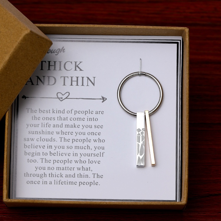 Valentine's Day Gifts Thick And Thin Stainless Steel Keychain Keychain Toy Pendant Pendant Ornaments