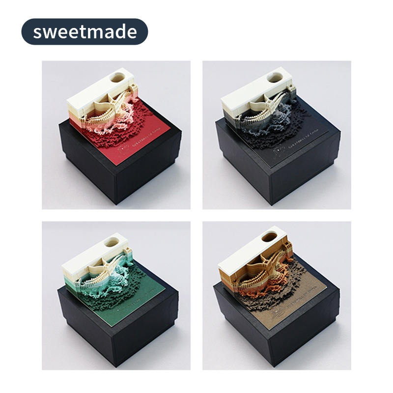 3 DStereo Notepad Creative Chinese Style Cultural And Creative Gift Notepad Great Wall Shaped Weekly Calendar Desk Calendar