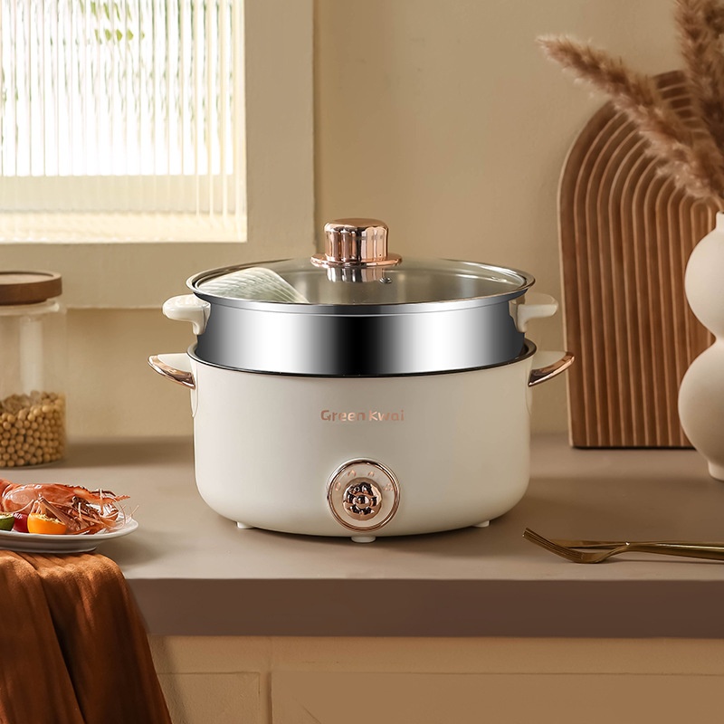 Electric Cooking Pot Dormitory Student Pot Household Appliances Electric Hot Pot Multi-functional All-in-one Electric Wok Small Electric Pot High Power