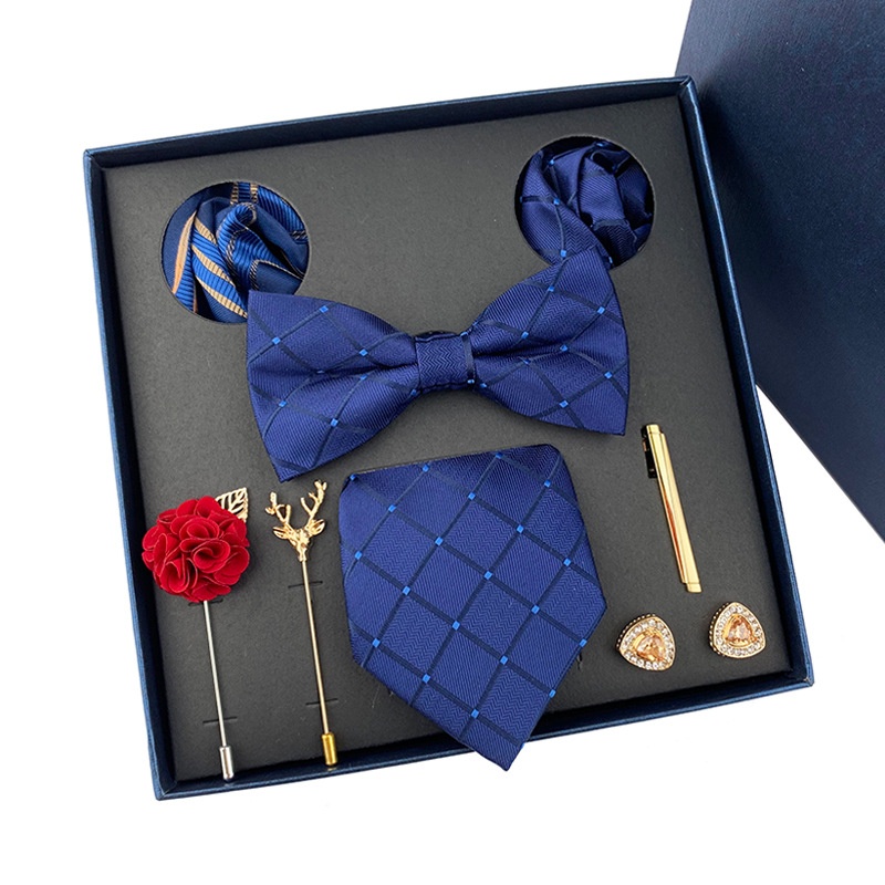 Men's Tie Tie Pocket Towel Brooch Light Luxury Gift Box