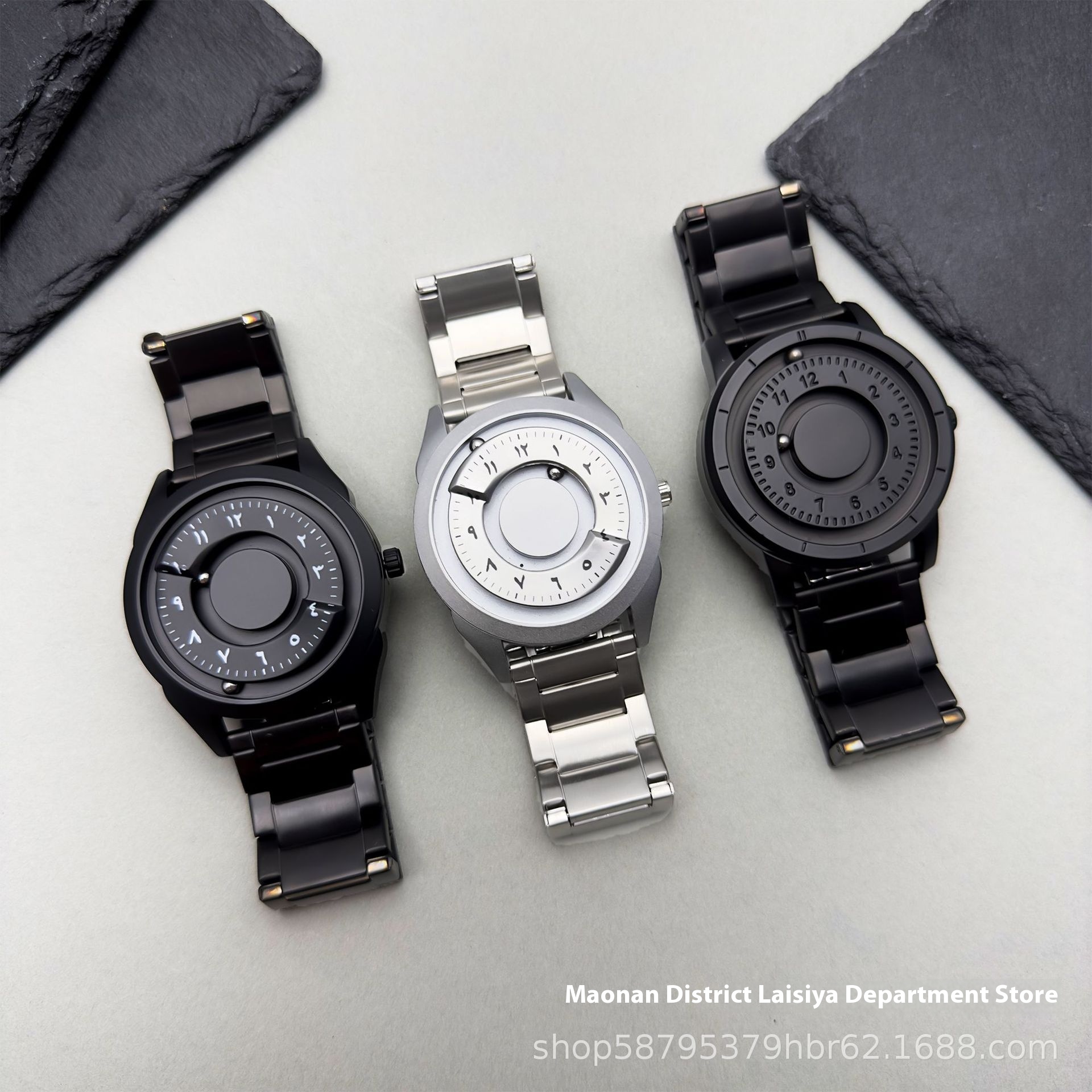 Magnetic Suspension Black Technology Without Mirror Creative Personality Waterproof Imported Movement Men's And Women's Quartz Watch