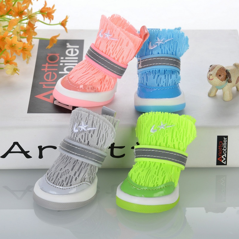Dog Shoes Do Not Fall Off Teddy Small Dog Pet Shoes Soft Sole Foot Covers Breathable Corgi Bichon Dog Shoes Spring And Summer