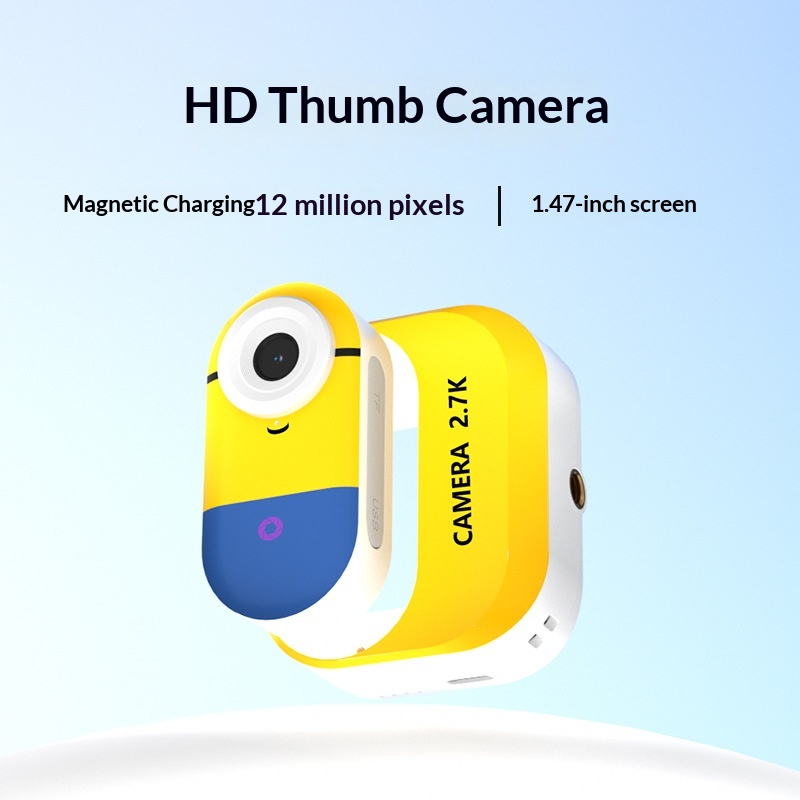 2.7K Ultra HD Action Thumb Camera, Magnetic Motorcycle Dash Cam, Small Campus Life Camera