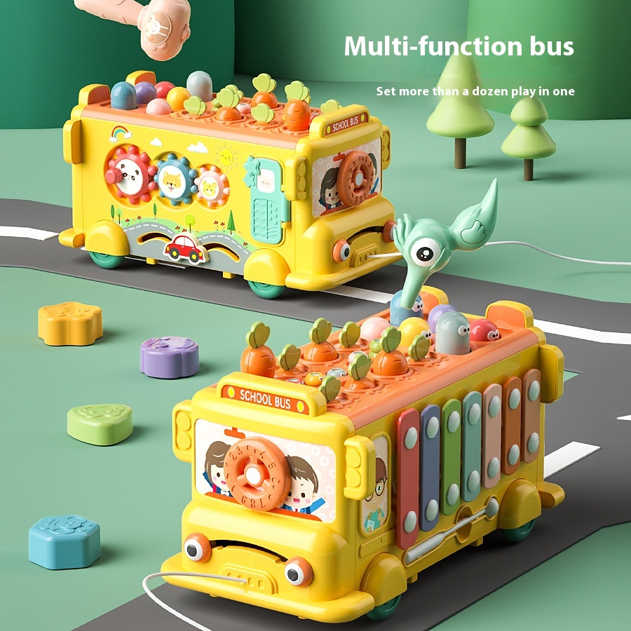 Multifunctional Baby Bus Storage Box Early Education Machine Intelligent Baby Music Enlightenment Toy