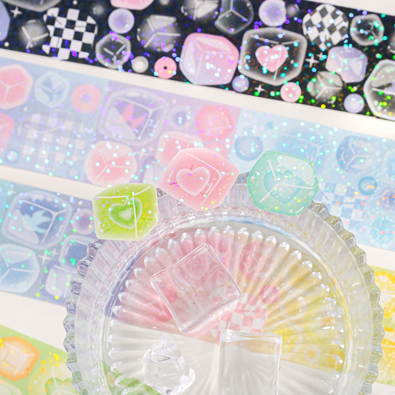 Paper Trace Cutting Film Tape Gululu Ice Series Flash Film Simple Personalized Hand Account Decoration Landscaping Collage