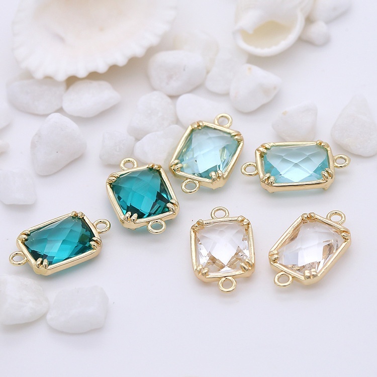 Han Shangna Jewelry Square Gemstone Accessories Diy Necklace Multi-category14 KGold Jewelry Connector Gemstone