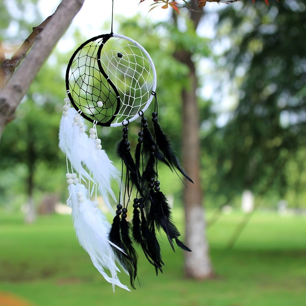Indian Dream Catcher Car Ornaments Yin And Yang Tai Chi Dream Catcher Home Decoration Ornaments Dream Catcher Pendant