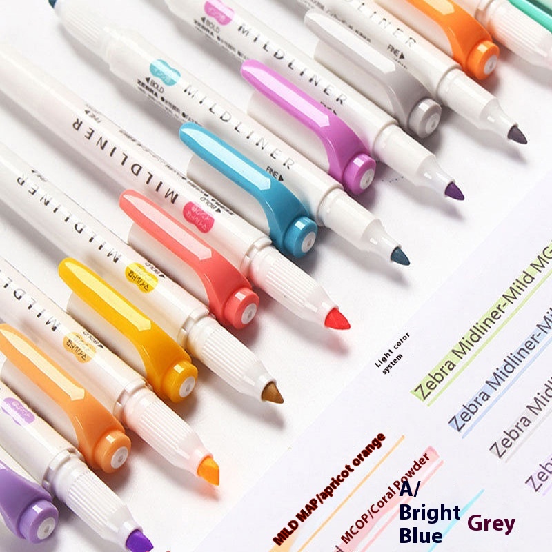 Fluorescent Pen Japanese Zebra Fluorescent Pen Marker Pen Mildliner Handbook Pen Multi-color