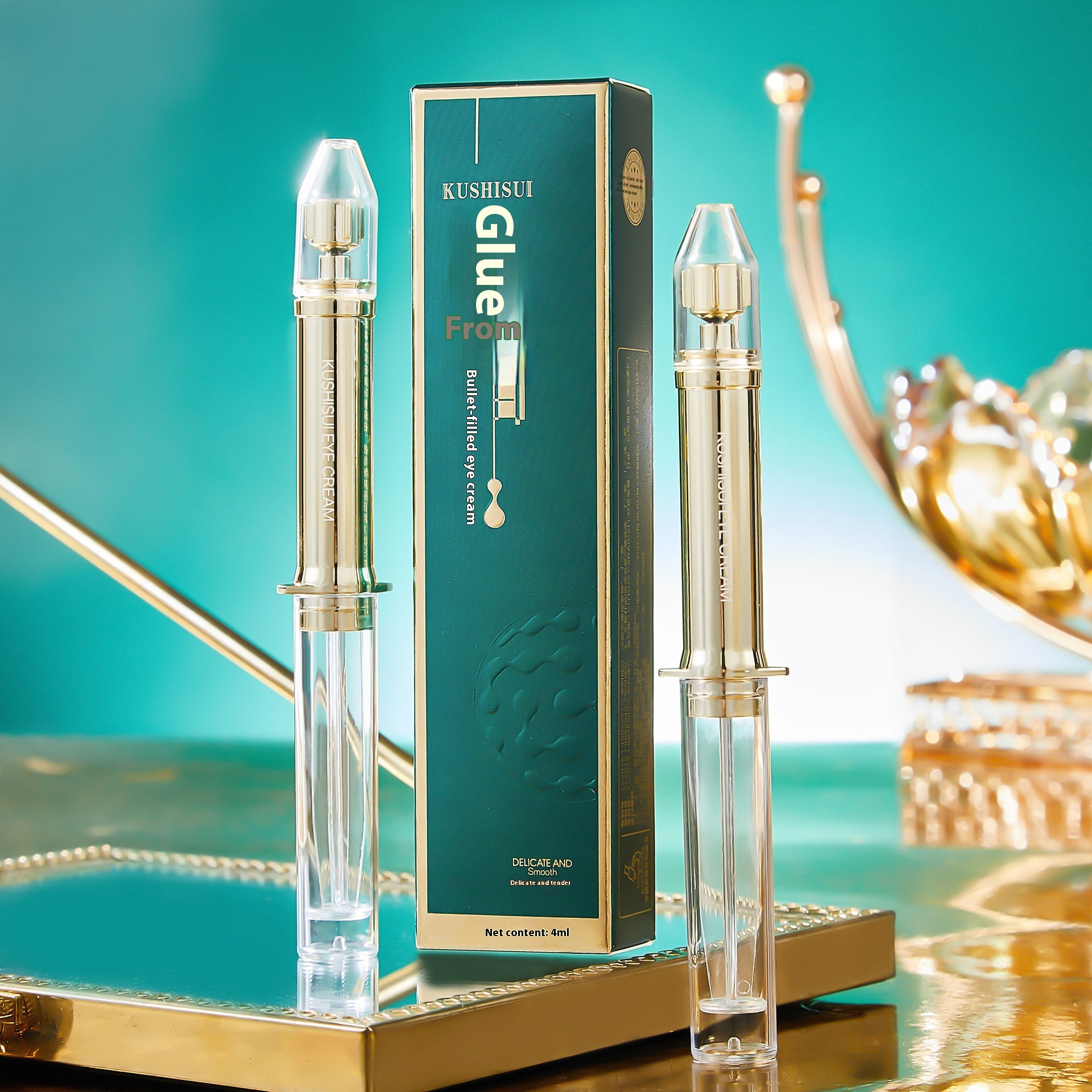 Douyin Kuaishou Cool Ten Years Old Collagen Filling Eye Cream Hydrating Moisturizing Little Green Box Eye Cream