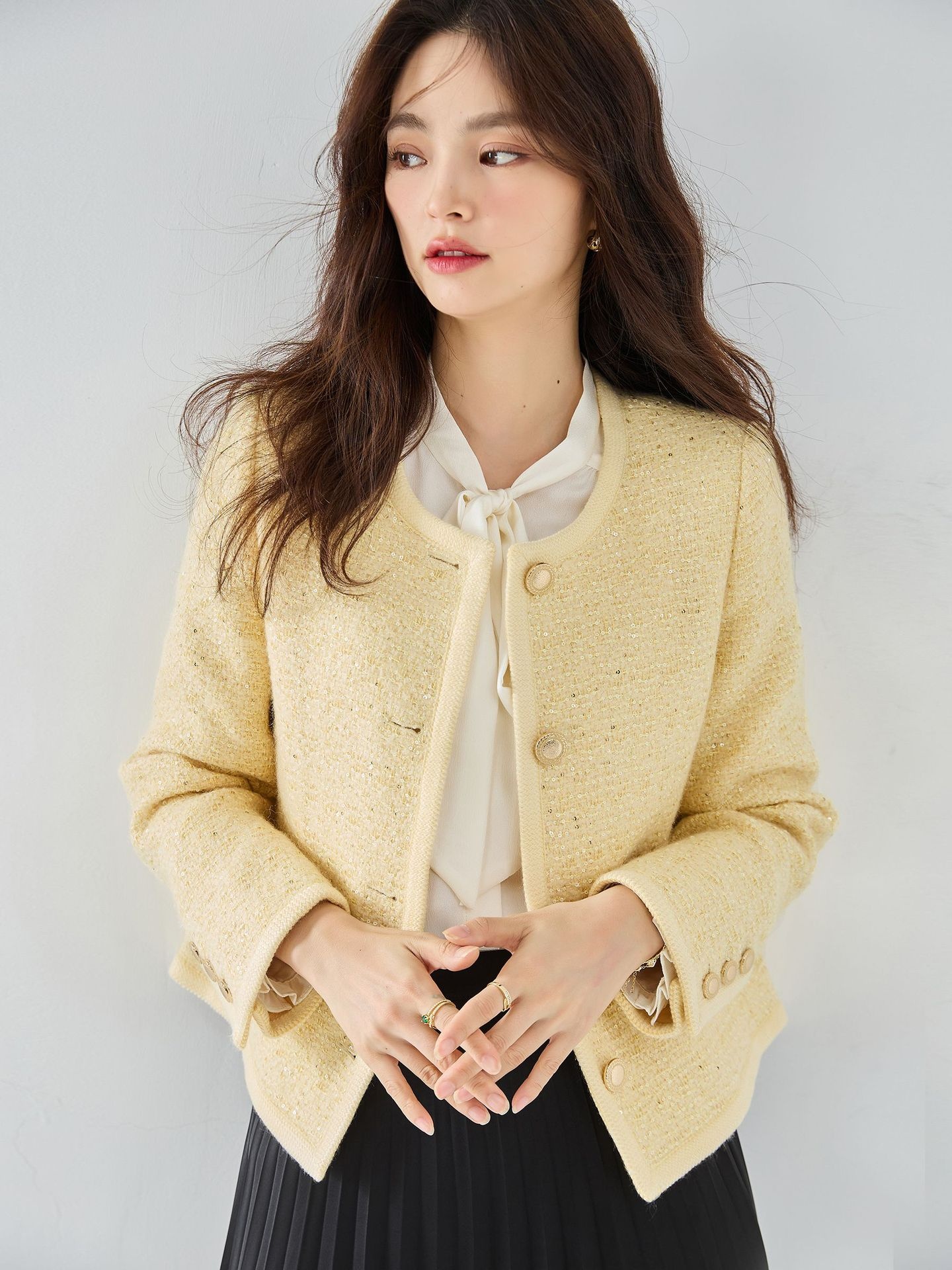 Heavy Fancy Sequined Yellow Jacket