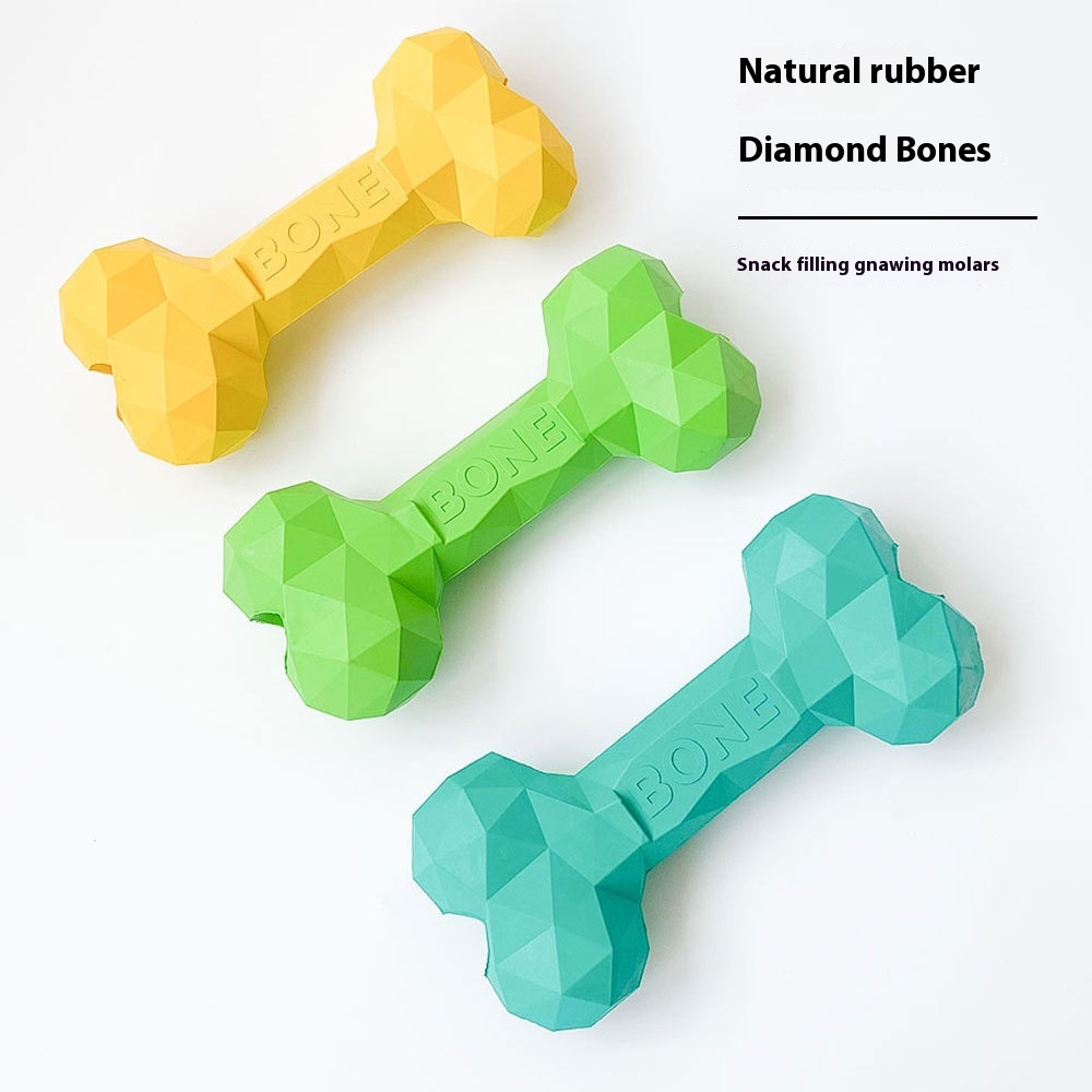 Diamond Bone Pet Food Leakage Bone Toy Chewing Teeth Grinding Small Medium And Large Dog Rubber Dog Chewing Toy