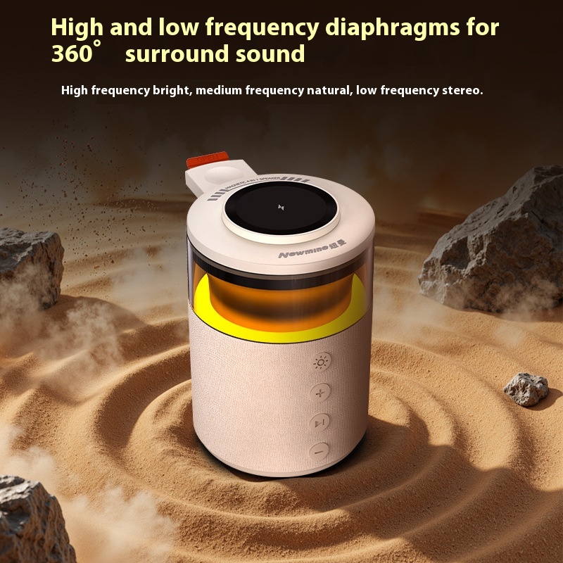 Man Wireless Charging Bluetooth Speaker Magnetic Desktop Mobile Phone Holder All-In-One Night Light Audio Charging Base