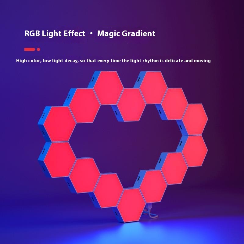E-sports Room Atmosphere Light Wall Decoration Honeycomb Light Room Splicing Shape Computer Desktop Pickup Rgb Quantum Light