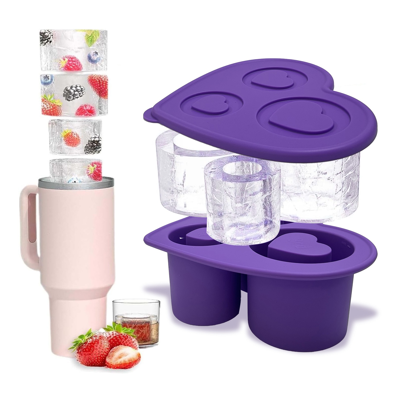 Explosions Stanley Ice Cube Silicone Ice Cube Large Capacity Cylinder With Cover Ice Cube Ice Mold Ice Maker