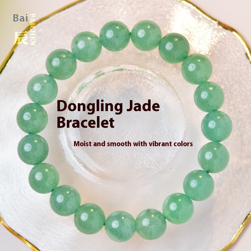 Natural Dongling Jade Bracelet Female Male Sandstone Bracelet Dongling Stone Beaded Beads Scattered Beads Bracelet Jewelry
