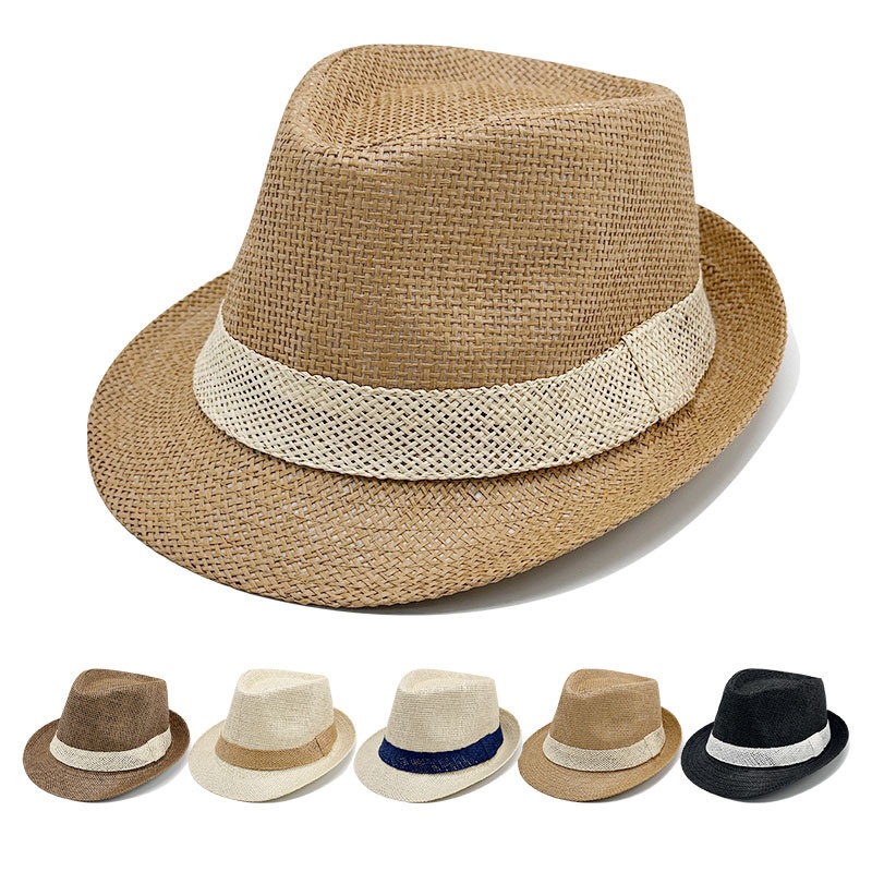 British Top Hat Gentleman's Hat Men's And Women's Linen Solid Color Sunshade Hat All-match Casual Sunscreen Hat Jazz Hat