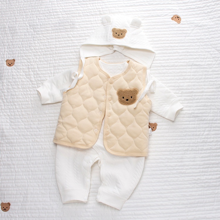 Vest Baby Vest Boys And Girls Baby Winter Thick Warm Belly Protection Children's Jacket Outer Wear Pure Cotton Quilted