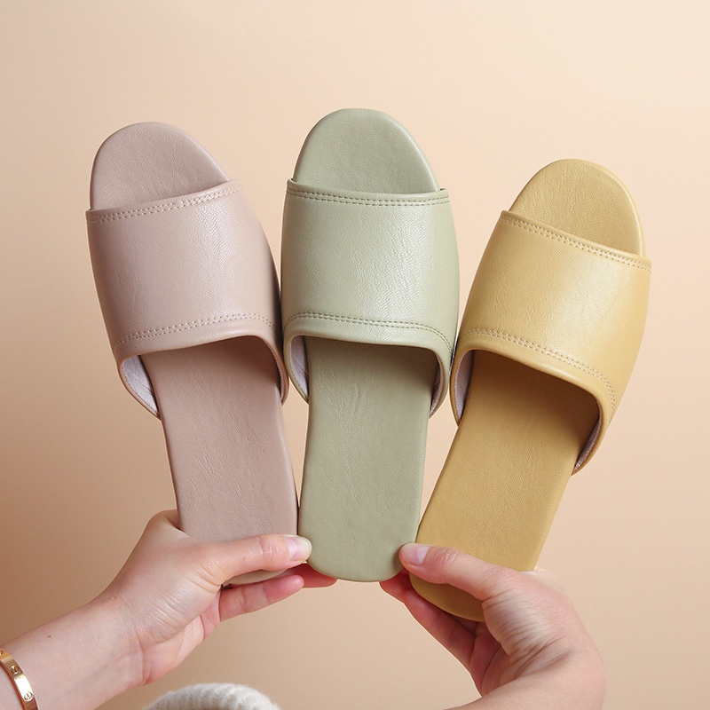 Summer High-end Office Sandals Home Leather Slippers Home Indoor Non-slip Home Leather Sandals Women