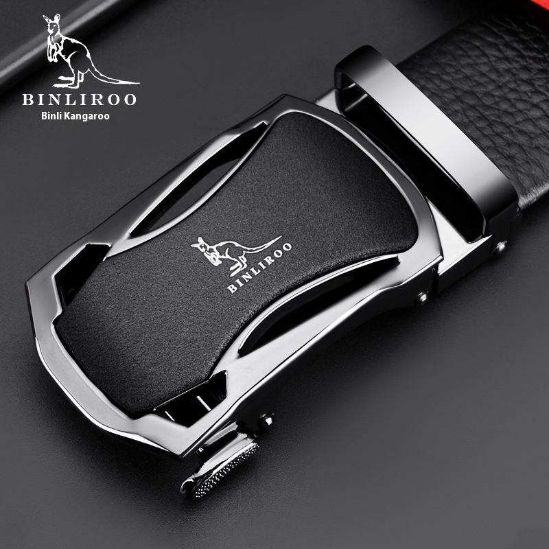 Binli Kangaroo Men's Business Outing Belt High-end Gift Box Automatic Buckle Single Loop Belt One Piece Dropshipping
