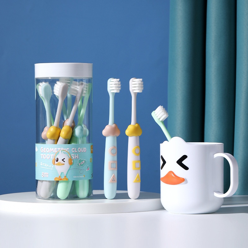 Rice Choose Soft Hair Children's Toothbrush 8 Barreled 3-12 Years Old Baby Cartoon Cloud Soft Hair Toothbrush S Batch