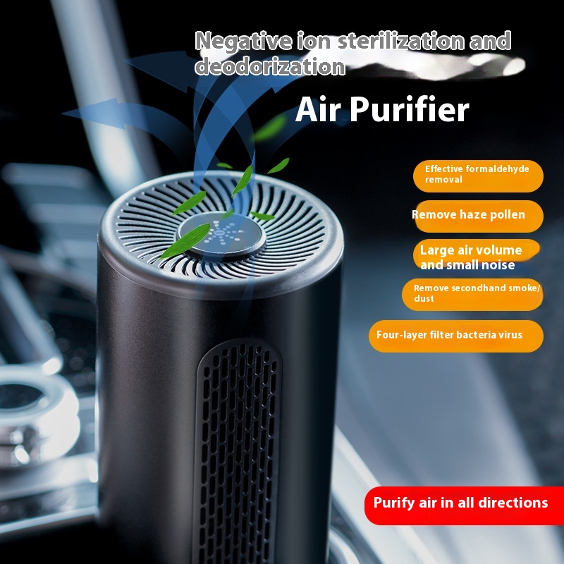 Car Desktop Dual-purpose Air Purifier, Disinfection, Deodorization And Deodorization, Negative Ion Car Air Purifier