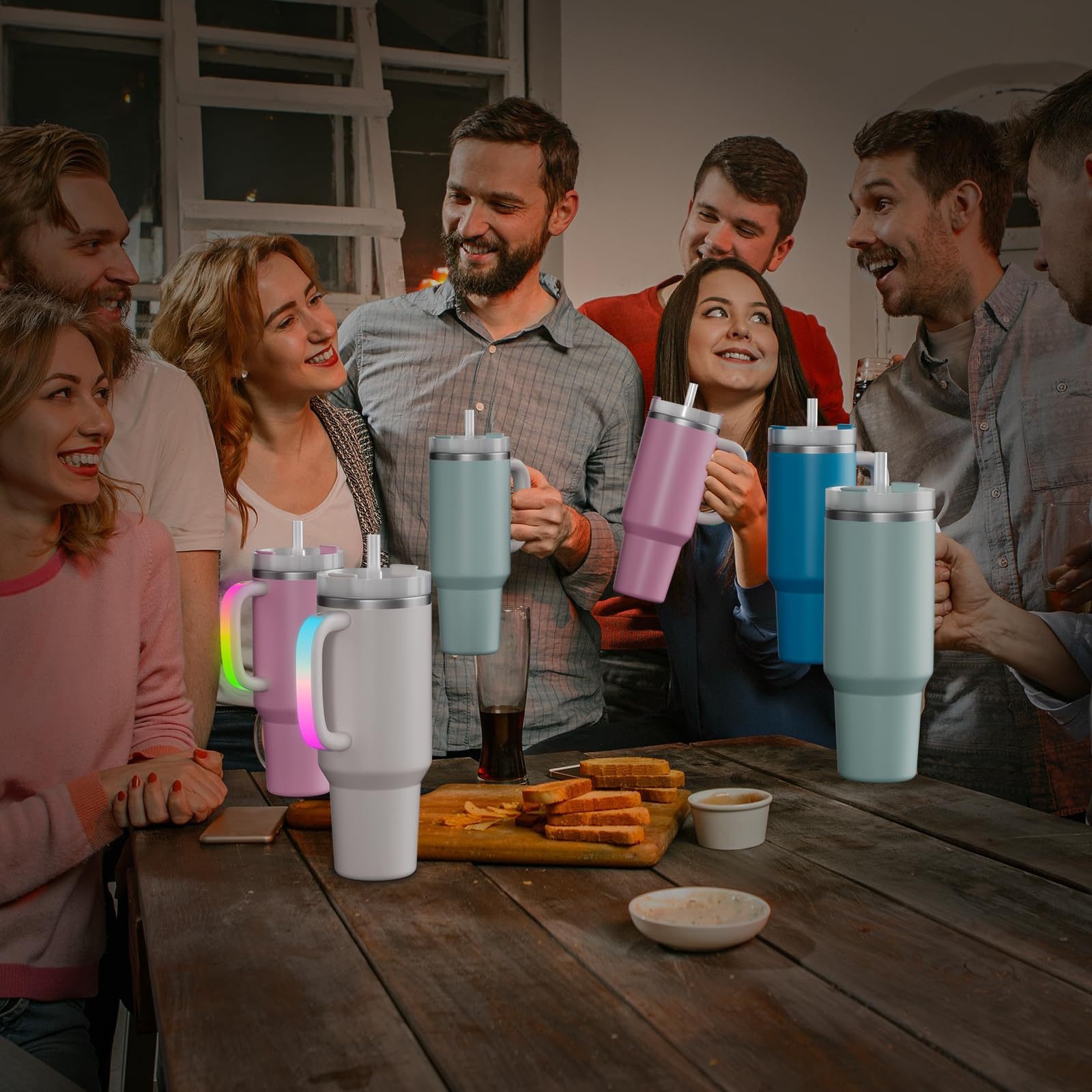 Explosions TK And Luminous Stanley Cup Color Handle Creative Interesting Multi-color Handle