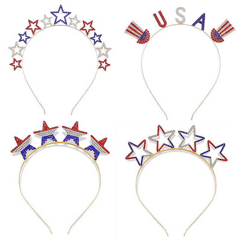 American Independence Day Alloy Rhinestone Star Headband Girl