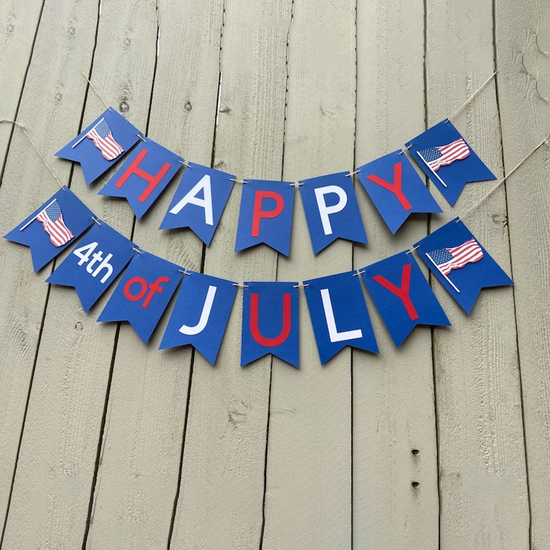Happy Independence Day Pull Banner Party Decorate The USNational Day Holiday Dovetail Flag