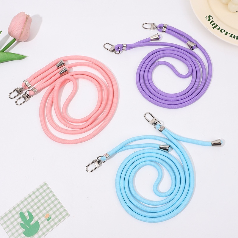 Color Nylon Rope Keychain Backpack Lanyard Creative Student Card Mobile Phone Anti-loss Adjustable Lanyard