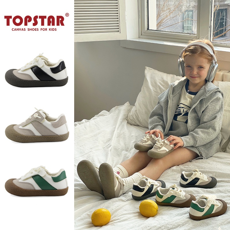 TOPSTARSpring Soft-soled Children's Sports Shoes Kindergarten Boys Girls Velcro Sports Shoes6001
