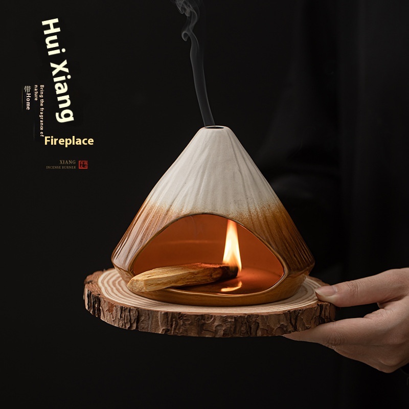 Mount Fuji Incense Fireplace Cedar Sage Incense Furnace Peruvian Holy Wood Large Kiln Ceramic Incense Furnace