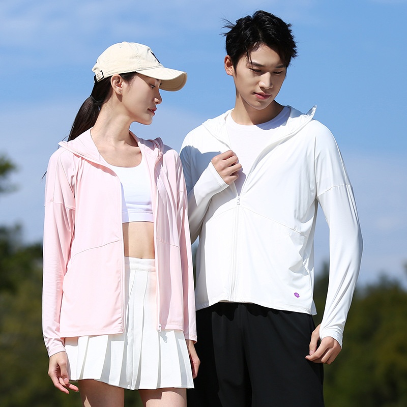 Miju Summer Couple Ice Silk Original Yarn Thin Sun Protection Clothing Loose Breathable Outdoor Sports Sun Protection Clothing