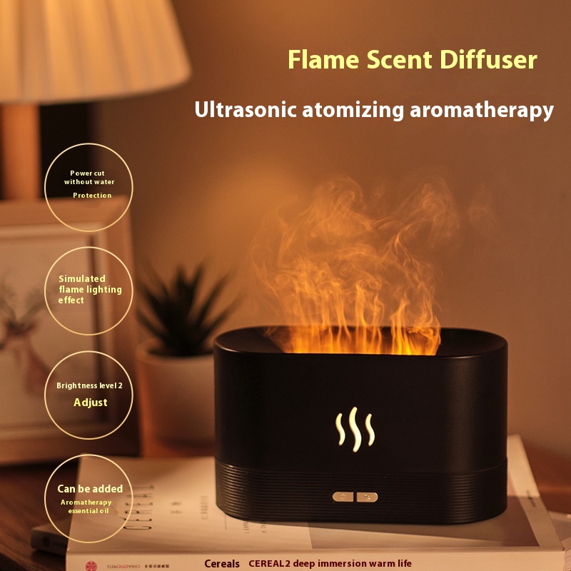 Simulation Flame Aromatherapy Machine Office Desktop Home Bedroom Essential Oil Aromatherapy Machine Aromatherapy Atmosphere Lamp Humidifier