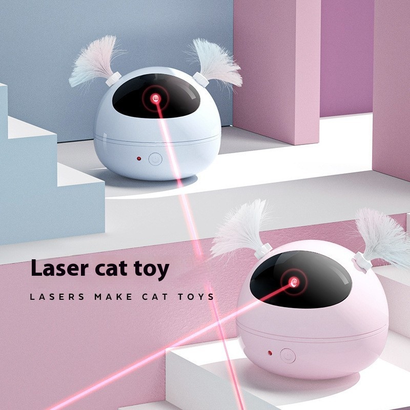 Electric Cat Toys Infrared Laser Light Pen Cat Teaser Feather Automatic Cat Toys Self-hilarious Artifact
