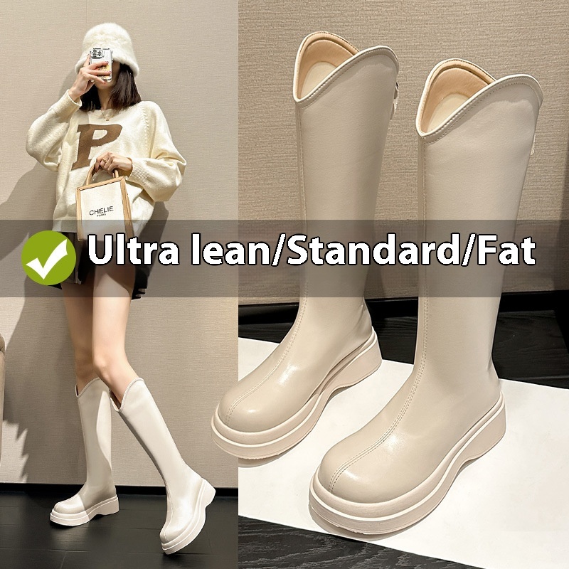 Knight Boots Women's Thick Legs Large Tube Circumference Long Boots Fat Mm Long Boots High Boots Fat Girl Large Size Women's Boots41 Boots - 3
