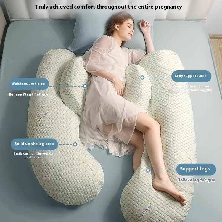 Jing Qi Pregnant Women Pillow Waist Protection Side Sleeping Pillow Abdomen Sleeping Side Sleeping Pillow Side Sleeping Artifact Clip Leg Removable And Washable Backrest Pillow
